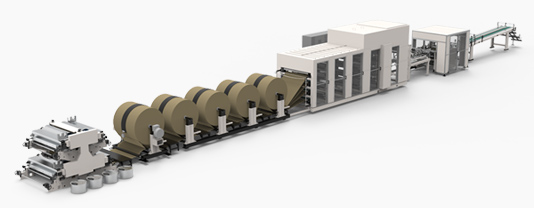 Máquina tubeira para saco valvulado (Fundo colado escalonado e nivelado)