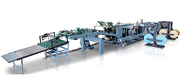 Máquina coladeira de fundo para saco valvulado